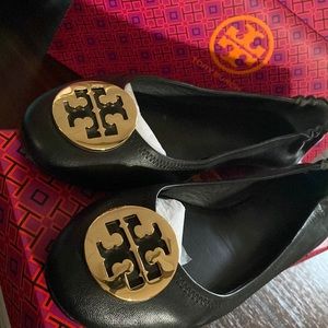 TORY BURCH MINNIE TRAVEL BALLET FLAT, LEATHER